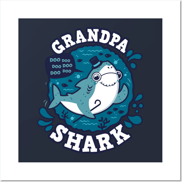 Grandpa Shark (trace) Wall Art by Olipop